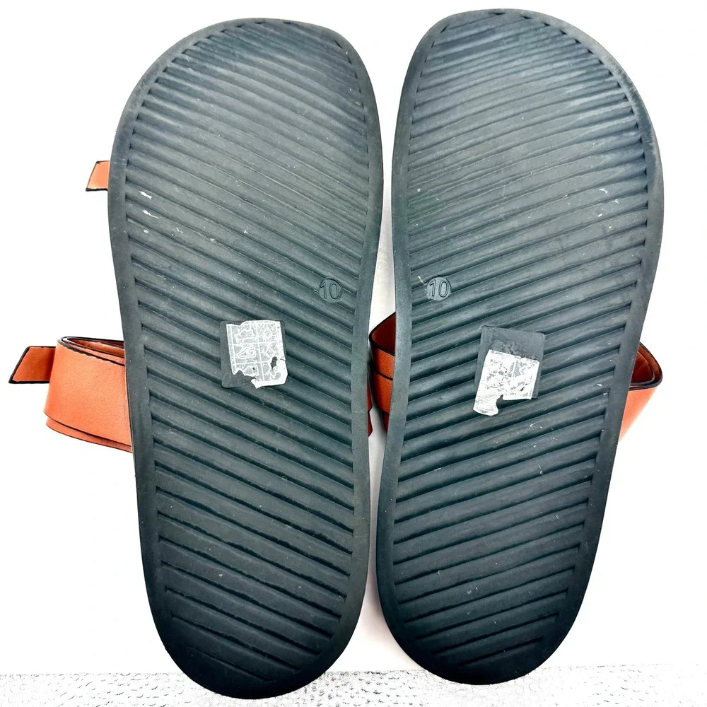 Jason Wu Sandals Women 10 Brown Excellent Leather Double Buckle Slide Shoes